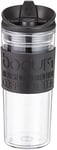 BODUM 11101-01S TRAVEL MUG Mug de voyage isotherme en plastique, couvercle à clapet, 0.45 l, Noir