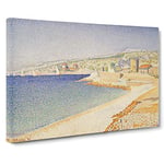 The Jetty At Cassis, Opus By Paul Signac Classic Painting Canvas Wall Art Print Ready to Hang, Framed Picture for Living Room Bedroom Home Office Décor, 20x14 Inch (50x35 cm)