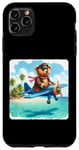 iPhone 11 Pro Max Bear Flies Plane Over Island. Pilot Jacket Aerial Journey Case