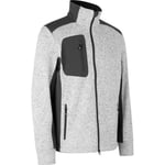 STICKADE FLEECE-KOFTA GRÅ W