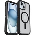 OtterBox Defender XT Coque pour iPhone 15 / 14 / 13 avec MagSafe, Antichoc, anti-chute, robuste, supporte 5 x plus de chutes que la norme militaire, Transparent/Noir, Livré Sans Emballage