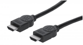 Manhattan HDMI Cable, 4K@30Hz (High Speed), 2m, Male to Male, Black, Equivalent