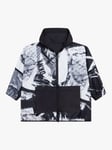 DKNY Kids' Abstract Print Reversible Windbreaker Jacket, Black/White