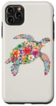 iPhone 11 Pro Max Colorful Tropical Hibicus Flower Sea Turtle Aesthetic Beach Case