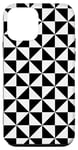 Coque pour iPhone 12 mini Black-White Triangle Square Geometric Nordic 60s Pattern
