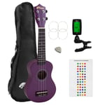 Beginners Soprano Ukulele in Purple & Clip-On Tuner Kit