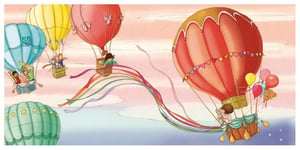 Belle & Boo Enkelt Panoramakort - Luftballong (Fraktfritt)