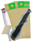Brushroll Bar + 10 Hoover Bags + Filter Service Kit for SEBO X1 X1.1 X4 X5 Extra