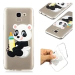 Samsung Galaxy J6 (2018) mobilskal silikon tryckmönster - Panda håller flaska