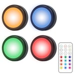 INF LED spotlights 4-pack med 13 färger, dimmer och fjärrkontroll