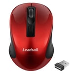 LeadsaiL Wireless Mouse for Laptop, Cordless Computer USB Mouse, Silent, Ambidextrous and 1600DPI with 3 Adjustable Levels for Windows/HP/Lenovo