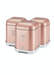 Tower Glitz Rose Pink Canisters Set Coffee/Tea/Sugar Storage Container, Set of 3