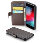 Mobique iPhone 8 Plånboksfodral i Äkta Läder, Brun