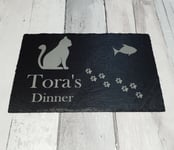 Personalised Engraved Cat Food Mat  Slate, Personalised Christmas Gift for Pet