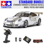 TAMIYA RC 47429 Porsche 911 GT3 (TT-01E) 1:10 Standard Wheel Radio RC Car Bundle
