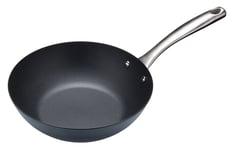 MasterClass Carbon Steel Induction Wok Non-Stick Frying Pan Cookware 24.5 cm