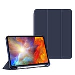 Compatible avec étui pour Tablette iPad Pro 11 (11 Pouces), Coque résistante aux Chocs avec Porte-Stylo et Support, Bleu Profond