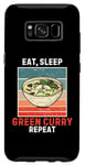 Coque pour Galaxy S8 Curry vert Retro Eat, Sleep Green Curry Répéter le curry vert vintage