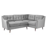 Halston Plush Grey Right Hand Facing Corner Sofa