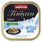 Ekonomipack: animonda Vom Feinsten Adult Milkies in Sauce 32 x 100 g - Kanin i gräddsås