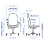 IKEA SMÖRKULL kontorsstol med armstöd Djup: 66 cm