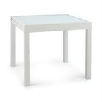 Pamplona Extension table de jardin 180 x 83 cm max. aluminium verre blanc
