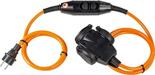 as - Schwabe H07BQ-F 3G2.5 45460 PRCD-S Safety Extension Cable 3 m with 3-Fold Multiple Socket-Outlet Orange IP44 for Commercial or Construction Site Use