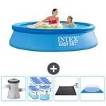 Intex Pyöreä puhallettava Easy Set uima-allas - 244 x 61 cm - Sininen - Sisältää pumpun Suodattimet - Solar Mat - Groundsheet Tarvikkeet Mukaan Lukie
