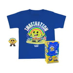 Funko Pocket Pop! & Tee: Spongebob Squarepants - SB with Rainbow - for Children and Kids - Medium - Spongebob Squarepants - T-Shirt - Clothes with Collectable Vinyl Minifigure - Gift Idea for Boys