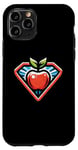Coque pour iPhone 11 Pro Pomme de super-héros drôle et mignon en détresse