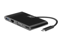 ACT USB-C to HDMI or VGA female multiport adapter, ethernet and 1x USB-A, Zip Bag