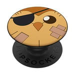 Adorable tiny owl demon with eye patch looking like a pirate PopSockets Swappable PopGrip