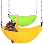 Gshy Hamac Banane Hamster 2PCS Lit Superposé Suspendu Forme de Lune Bateau Jouet Sommeil pour Petit Animal Domestique
