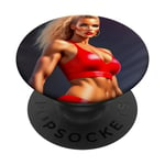 Belle blonde suédoise entraîneur de force - Dream Fitness Wife PopSockets PopGrip Interchangeable