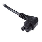 2m Cloverleaf Laptop Power Cable Right Angled 3 pin UK Mains Plug C5