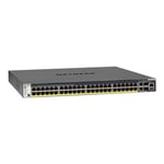 NETGEAR M4300-52G-PoE+ - Commutateur C3 Géré 2 x 10/100/1000/10000 + 10 Gigabit SFP+ 48 10/100/1000 (PoE+) flux d'air de l'avant vers l'arrière Montable sur rack PoE+ (860 W)