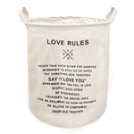 Hopfällbar Klädkorg Tvättkorg med handtag - Love Rules