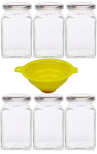 Joint Bocaux Le Parfait Argon Tableware Pots à épices En Verre Avec Couvercle Hermétique à Clip En Métal - 125 Ml - Lot De 6-4 Joints De Couleur - Petit Récipient De Rangement Bocaux Confiture