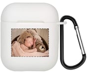 Design Your Own Airpods Case with Custom Photo and Text, Personalized Soft TPU Cover Compatible with Airpod Case 1st and 2nd Generation (White)
