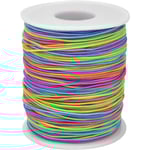 Elastisk sladd Pärlsnöre Tråd Stretch Tyg Hantverkssnöre 1 mm Regnbågspärlsnöre för DIY Handgjorda smyckenstillverkning Halsband Armband
