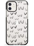 Boob Pattern (Black) Black Impact Impact Phone Case for iPhone 11 | Protective Dual Layer Bumper TPU Silikon Cover Pattern Printed | Women Feminist Feminine Female Breasts