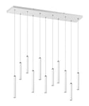 Trio, Suspension, Tubular incl. 11 x LED,SMD,2,8 Watt,3000K,350 Lm. Plastique, Blanc, Corps: Métal, blanc mat L:115,0cm, L:15,0cm, H:150,0cm Réglable avec interrupteur,IP20,Réglable en hauteur