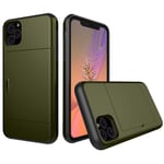 iPhone 11 Pro deksel med en kortholder - Militærgrønn