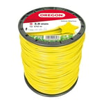 Oregon Yellow Star Shaped Strimmer Line Wire for Grass Trimmers and Brushcutters, Five Cutting Edges for Clean Finish, Professional Grade Nylon, Fits All Standard Strimmers, 3mm-212m (‎69-461-Y)