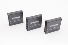 INTENSILO 3 x Li-Ion Batterie 1250mAh (3.7V) pour caméra vidéo, caméscope Casio Exilim EX-FC100, EX-P600, EX-P700, EX-Z100, EX-Z1000 comme NP-40.