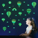 Glow in The Dark Hot Air Balloon Clouds Rainbow Stickers Luminous Nursery Wall Stickers Birthday Christmas Gifts for Baby Boys Girls Kids Bedroom Decals