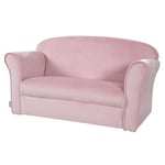 roba Canapé Enfant en Velours Lil Sofa - 2 Places - Fauteuil Club avec Accoudoirs pour Filles - Assise Confortable - 78 x 40 cm - Facile à Nettoyer - dès 18 Mois - Rose