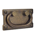 POFET 4pcs Vintage Antique Bronze Drawer Ring Pull Handles, Cabinet Door Furniture Handle Decoration Bronze