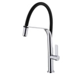 Teka 62997020FN FO 997 Black Chromed Kitchen Sink Tap with Movable Spout