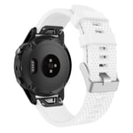 MoKo Strap Compatible with Garmin Fenix 7S/Fenix 5S/Fenix 5S Plus/Fenix 6S/Fenix 6S Pro/Descent Mk2S, 20mm Quick Fit Adjustable Soft Silicone Replacement Wristband Watch Band, White